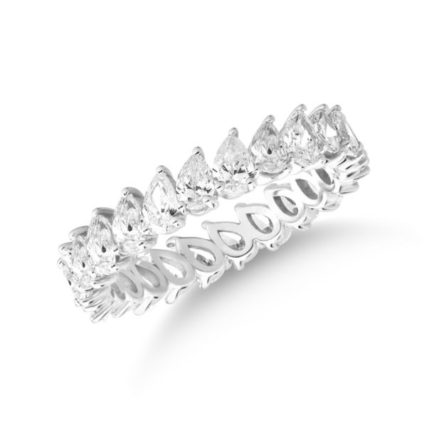 Inel din aur alb cu diamante pear de 2.4ct