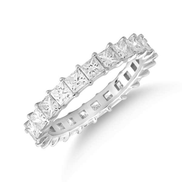 Inel din aur alb cu diamante princess de 2.4ct