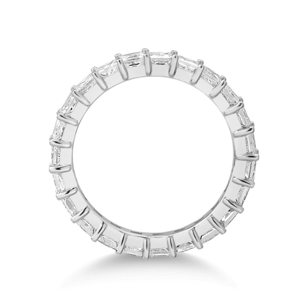 Inel din aur alb cu diamante princess de 2.4ct - imagine 2