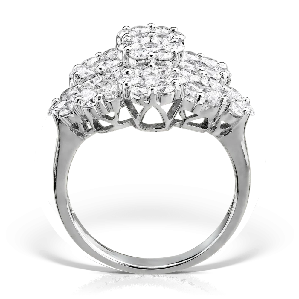 Inel din aur alb cu diamante de 2.94ct - imagine 2