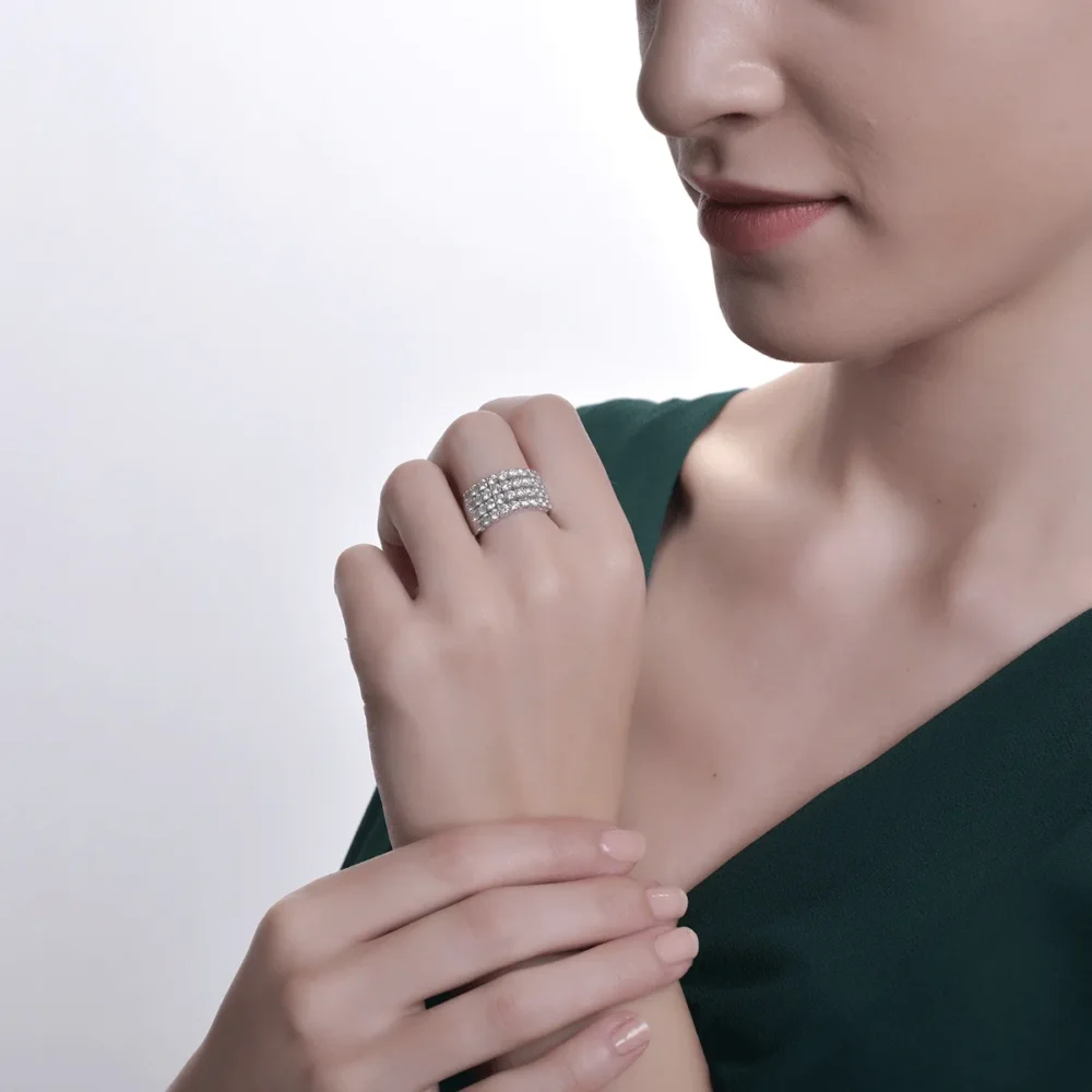 Inel din aur alb cu diamante de 2ct - imagine 4