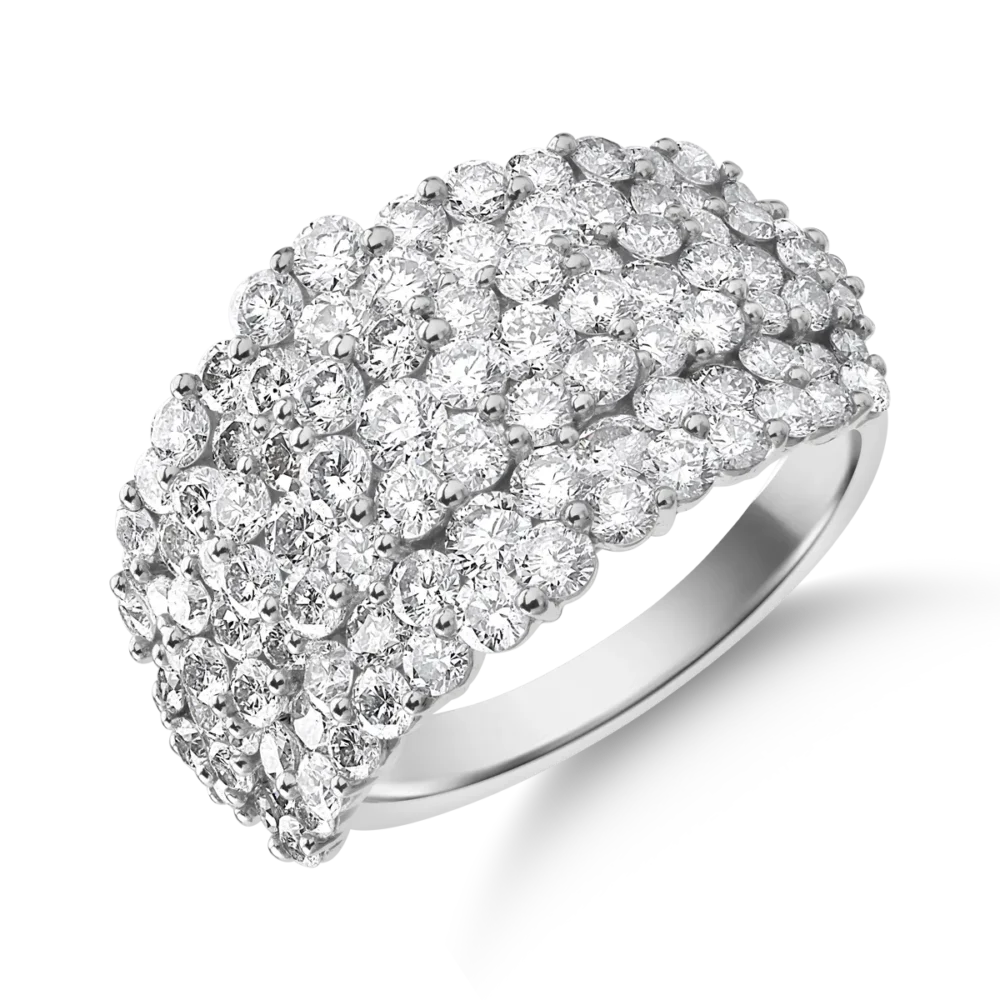 Inel din aur alb cu diamante de 3.6ct