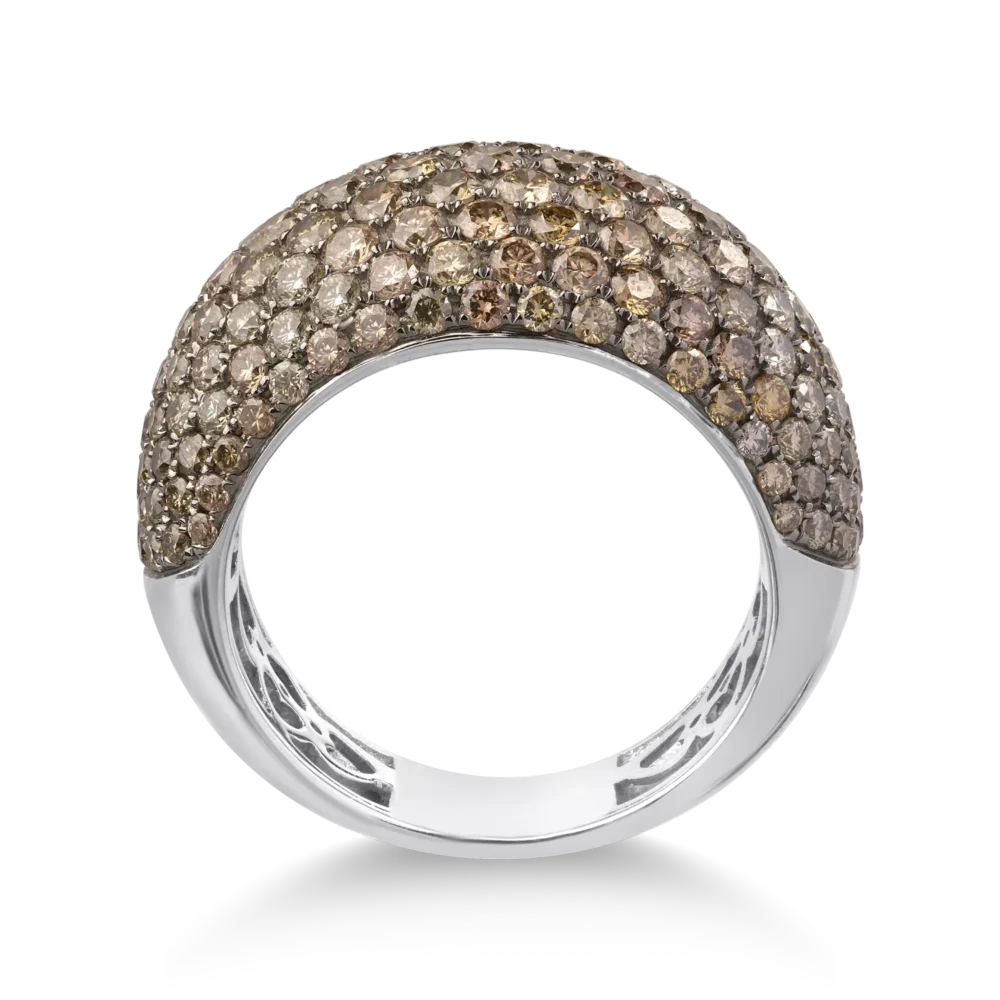 Inel din aur alb cu diamante maro de 3.37ct - imagine 2