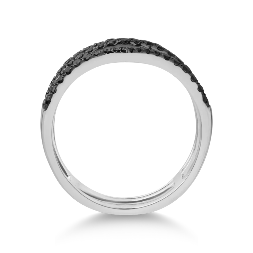 Inel din aur alb cu diamante negre de 0.55ct - imagine 2