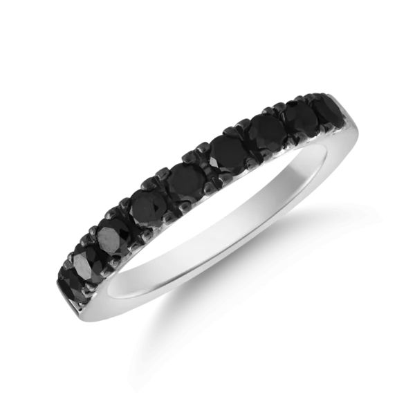 Inel din aur alb cu diamante negre de 0.85ct