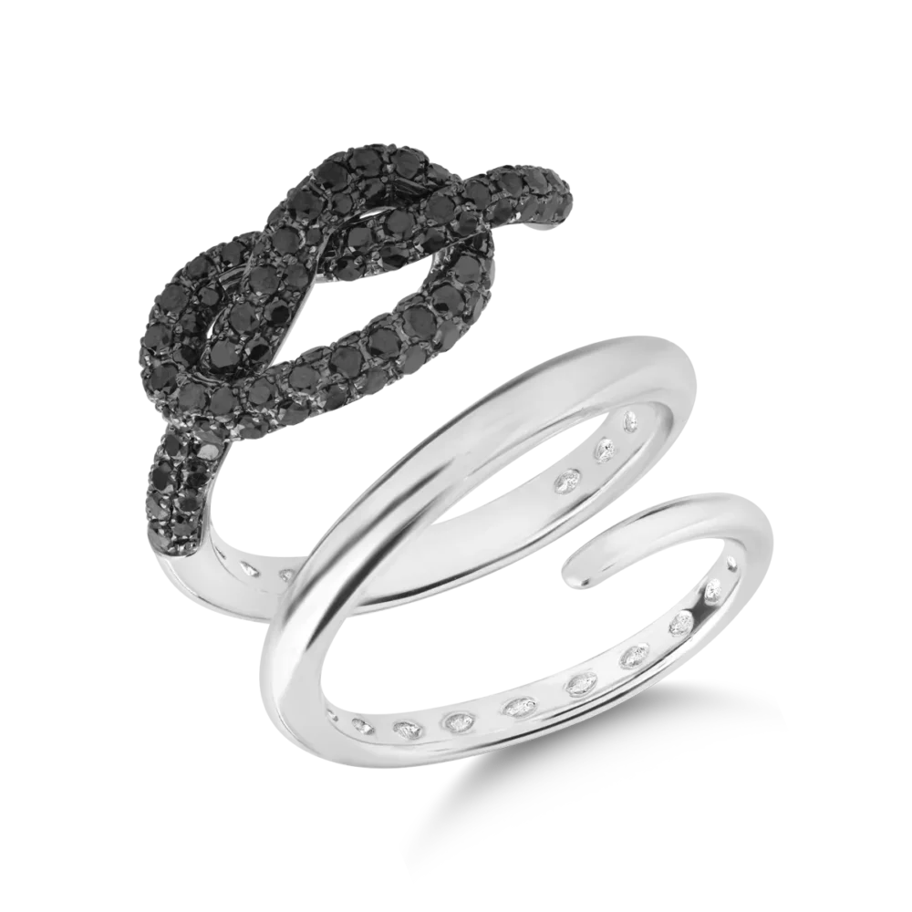 Inel din aur alb cu diamante negre de 1.23ct