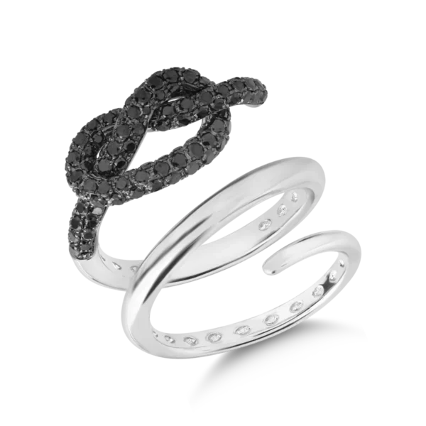 Inel din aur alb cu diamante negre de 1.23ct