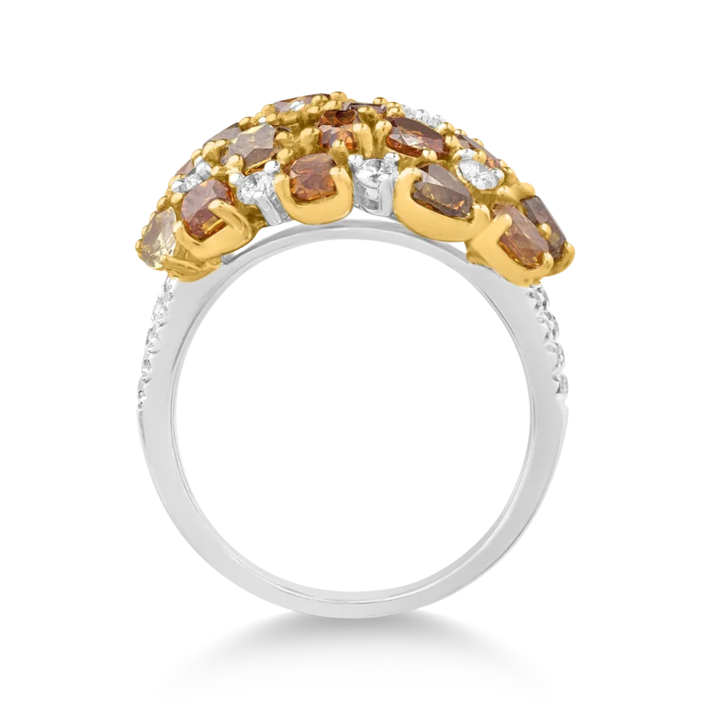 Inel din aur alb cu fancy diamonds de 4.26 si diamante transparente de 0.65ct - imagine 2