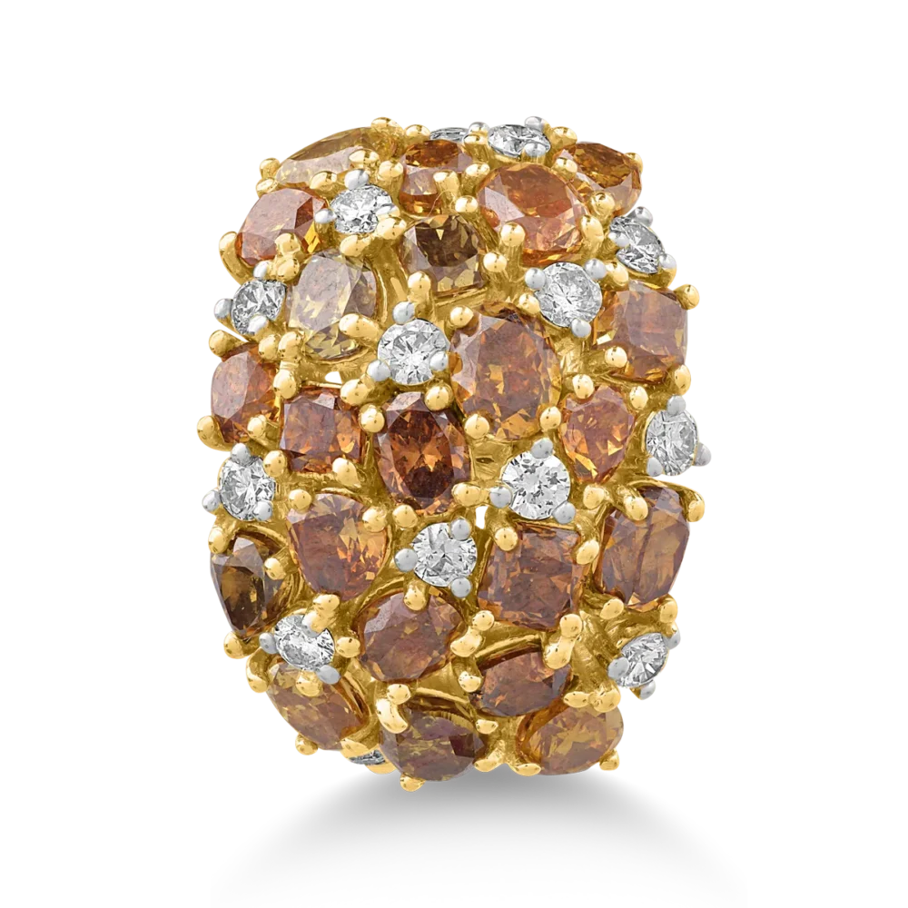 Inel din aur alb cu fancy diamonds de 4.26 si diamante transparente de 0.65ct - imagine 3