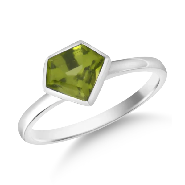 Inel din aur alb cu peridot de 1.5ct