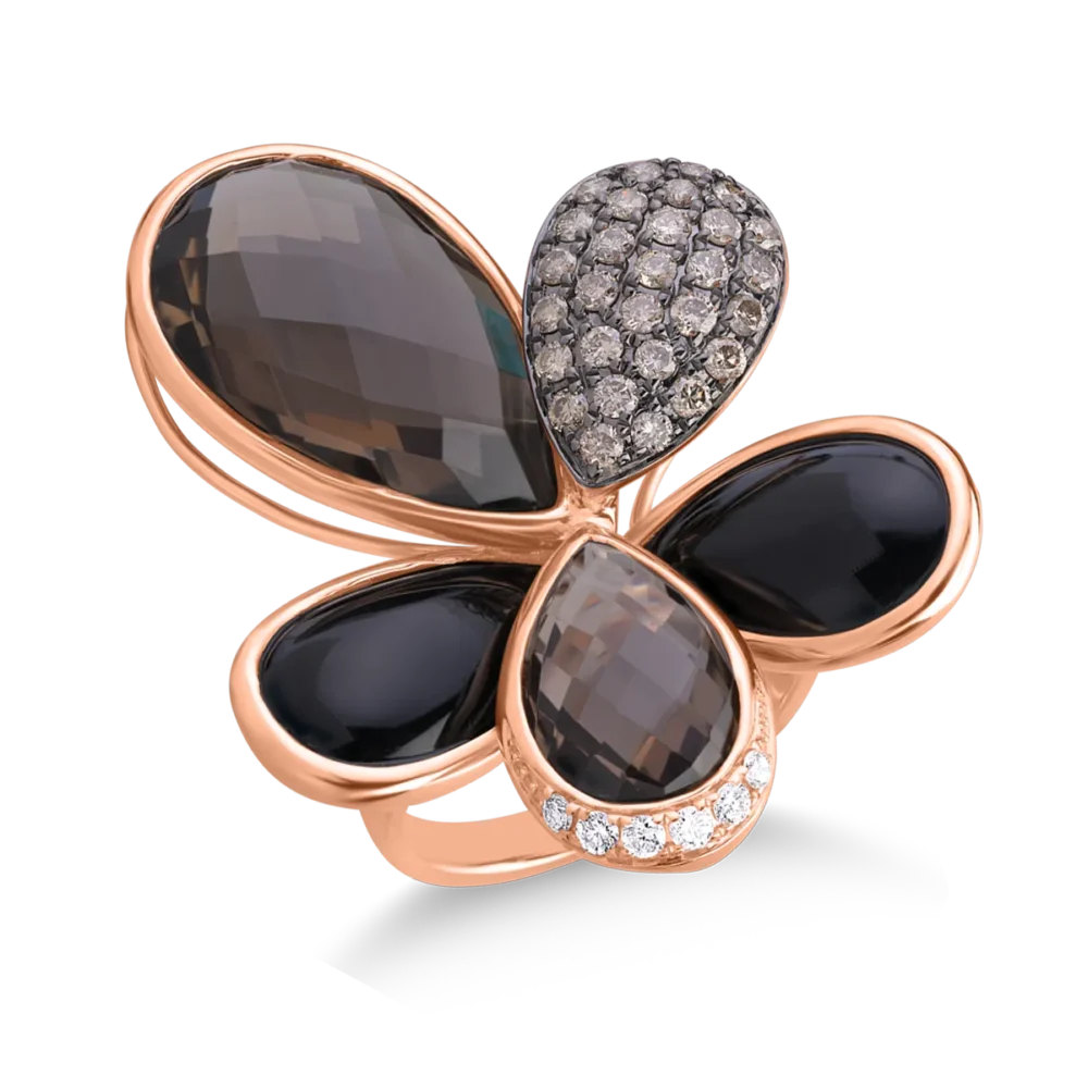 Inel din aur alb cu pietre pretioase si semipretioase de 21.5ct