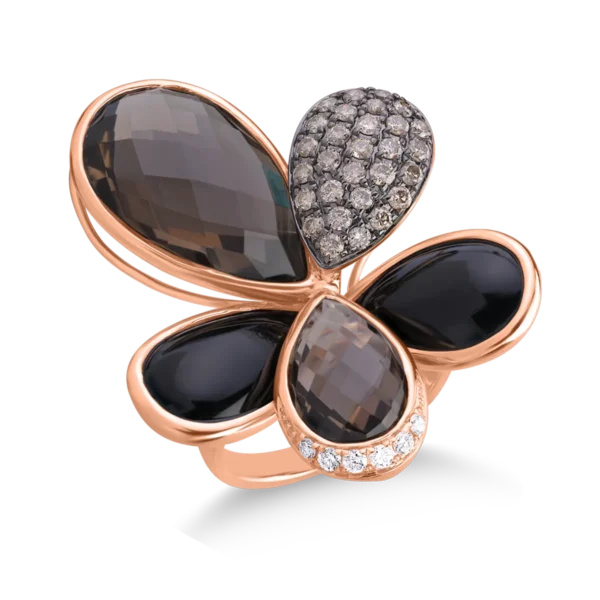 Inel din aur alb cu pietre pretioase si semipretioase de 21.5ct