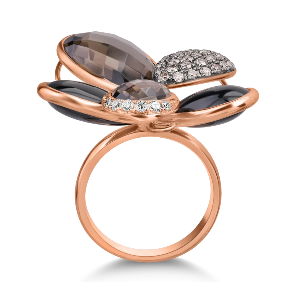 Inel din aur alb cu pietre pretioase si semipretioase de 21.5ct - imagine 2