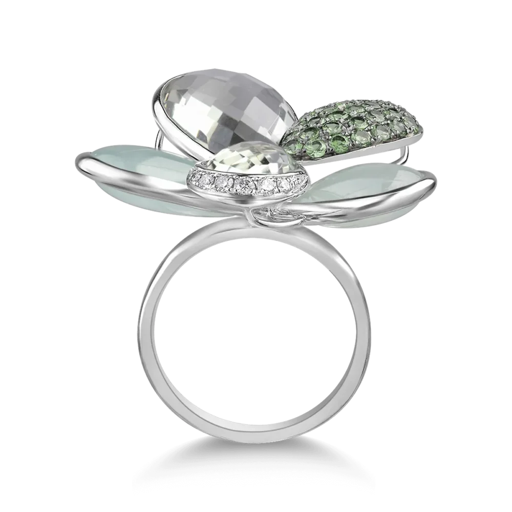 Inel din aur alb cu pietre pretioase si semipretioase de 22.44ct - imagine 2