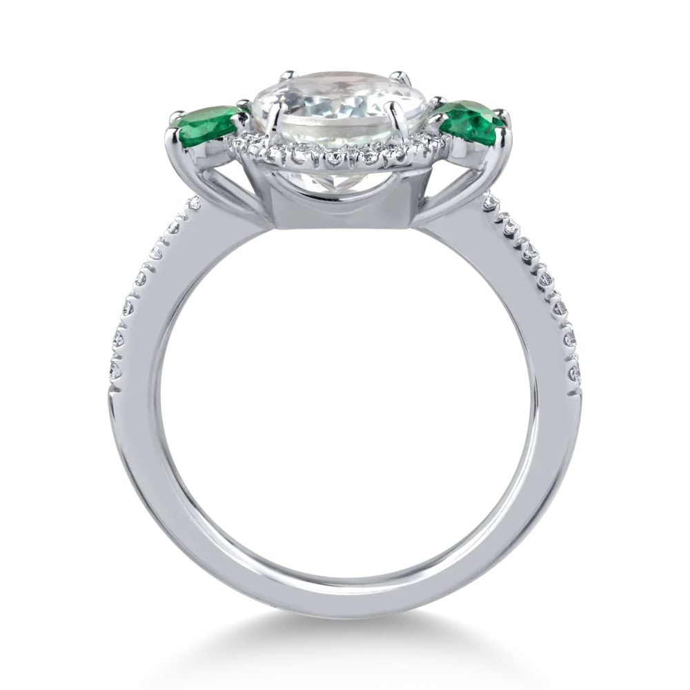 Inel din aur alb cu pietre pretioase si semipretioase de 3.26ct - imagine 2