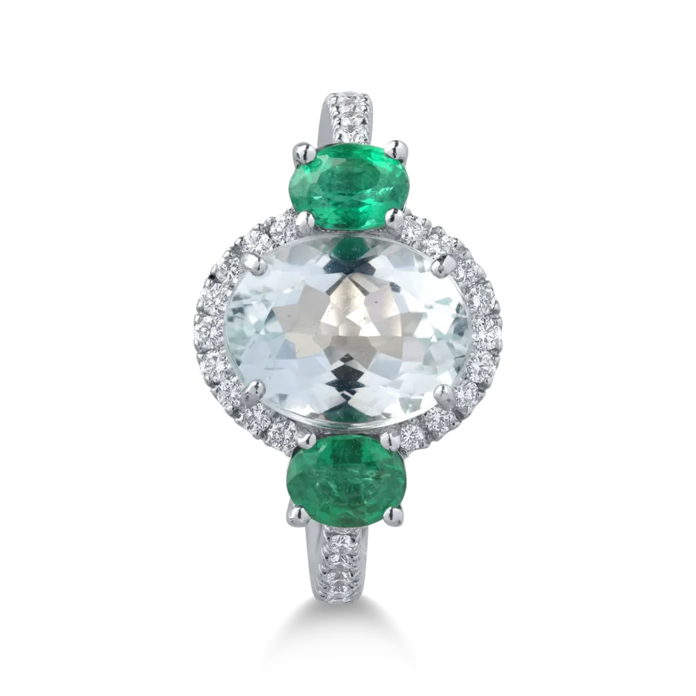 Inel din aur alb cu pietre pretioase si semipretioase de 3.26ct - imagine 3