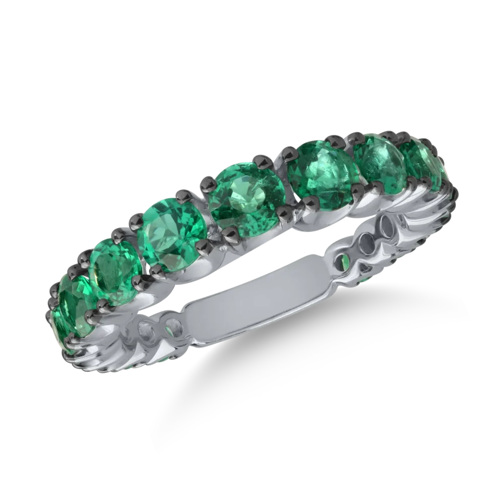 Inel din aur alb cu smaralde de 2.13ct