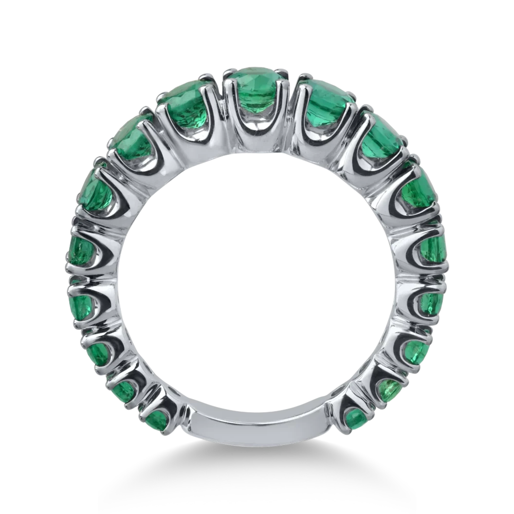 Inel din aur alb cu smaralde de 2.13ct - imagine 2