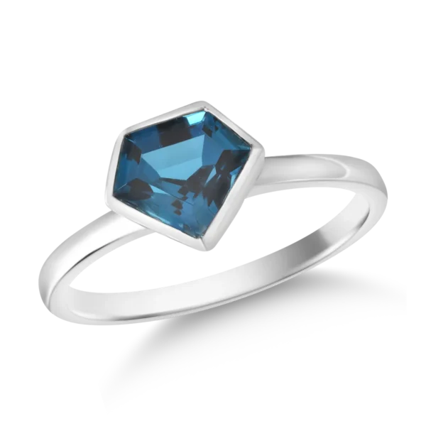 Inel din aur alb cu topaz london blue de 1.6ct