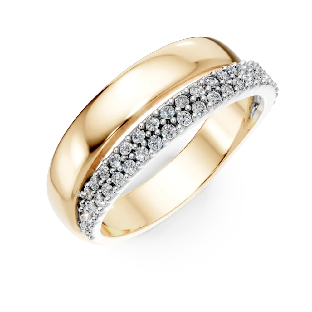 Inel din aur alb-galben