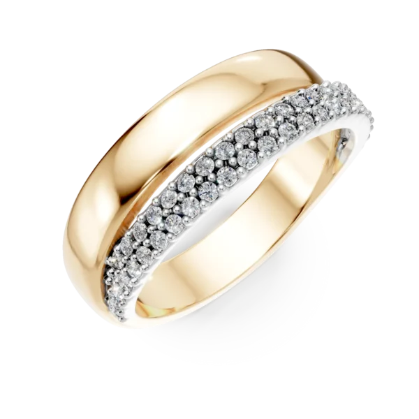 Inel din aur alb-galben