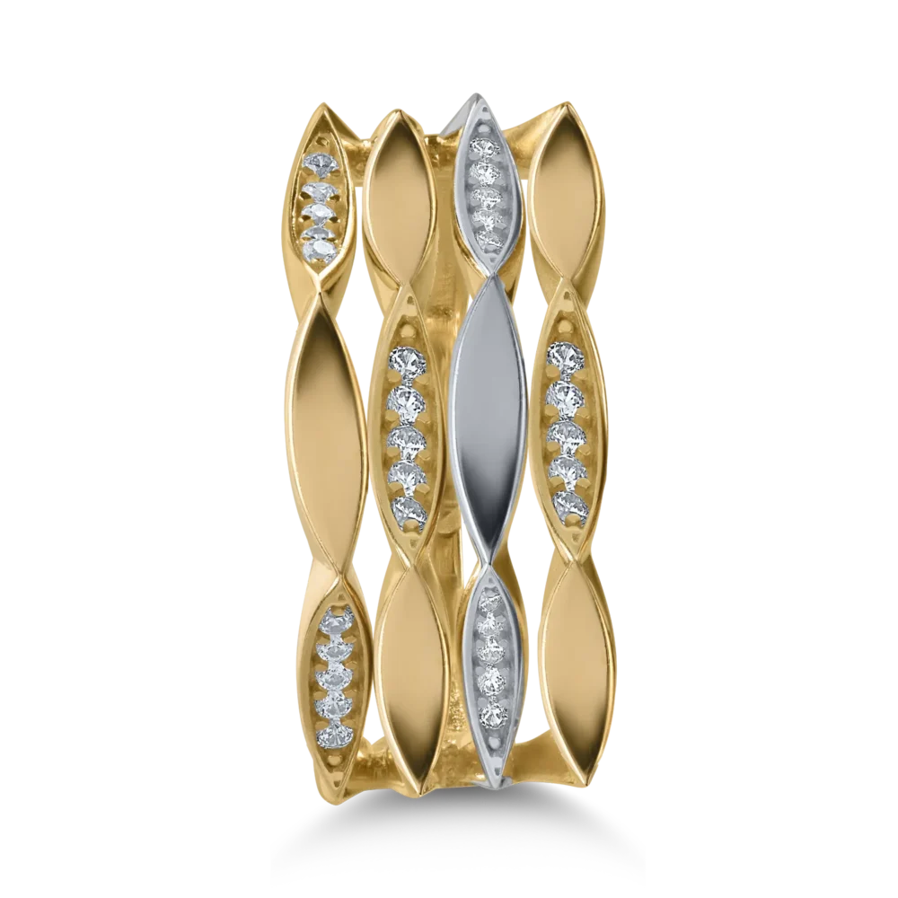 Inel din aur alb-galben - imagine 2