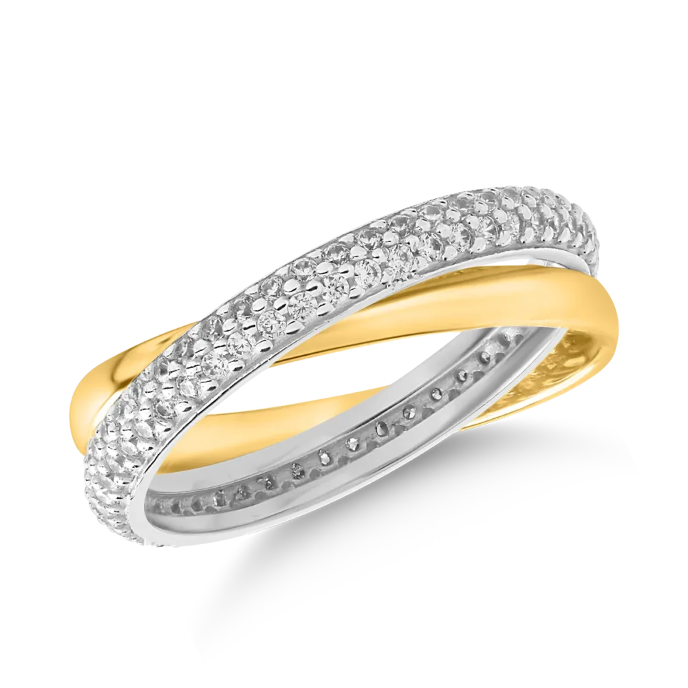 Inel din aur alb-galben