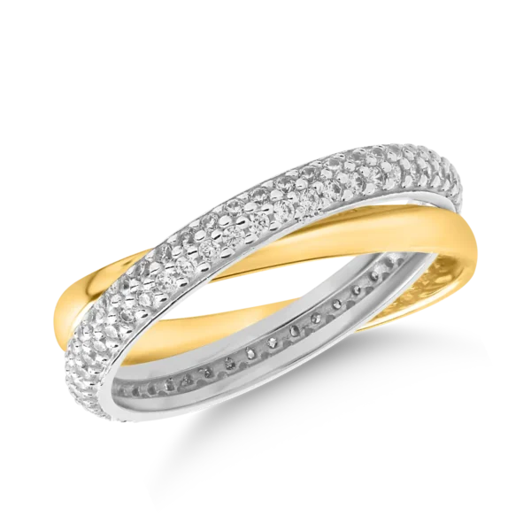 Inel din aur alb-galben