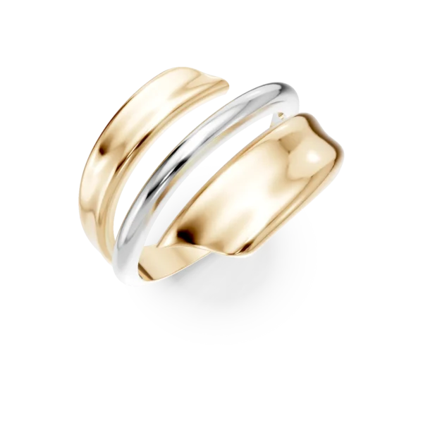 Inel din aur alb-galben