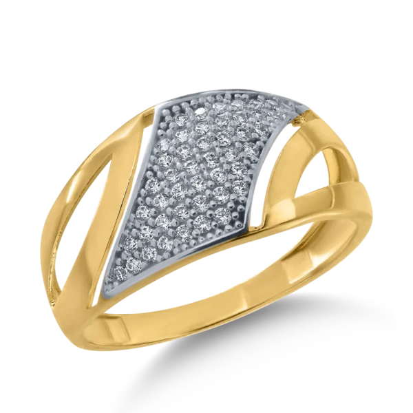 Inel din aur alb-galben