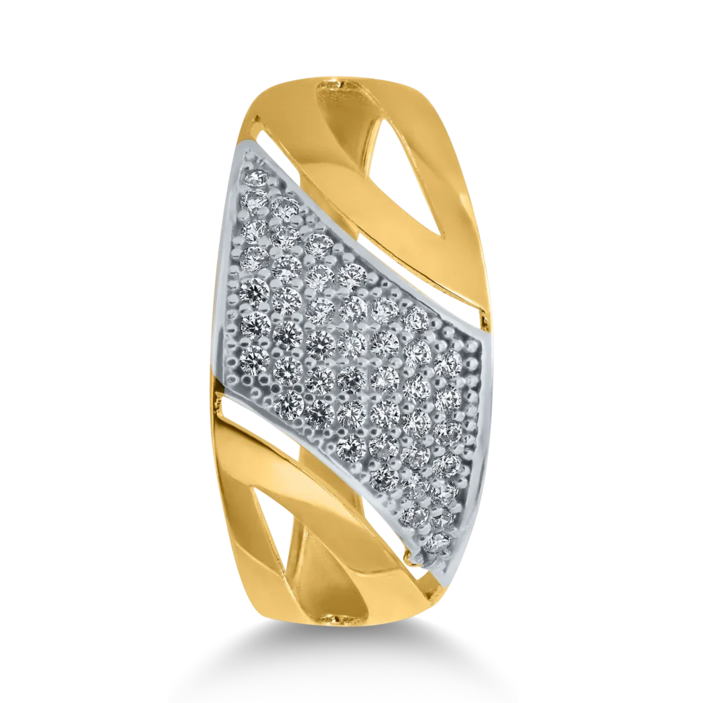 Inel din aur alb-galben - imagine 2