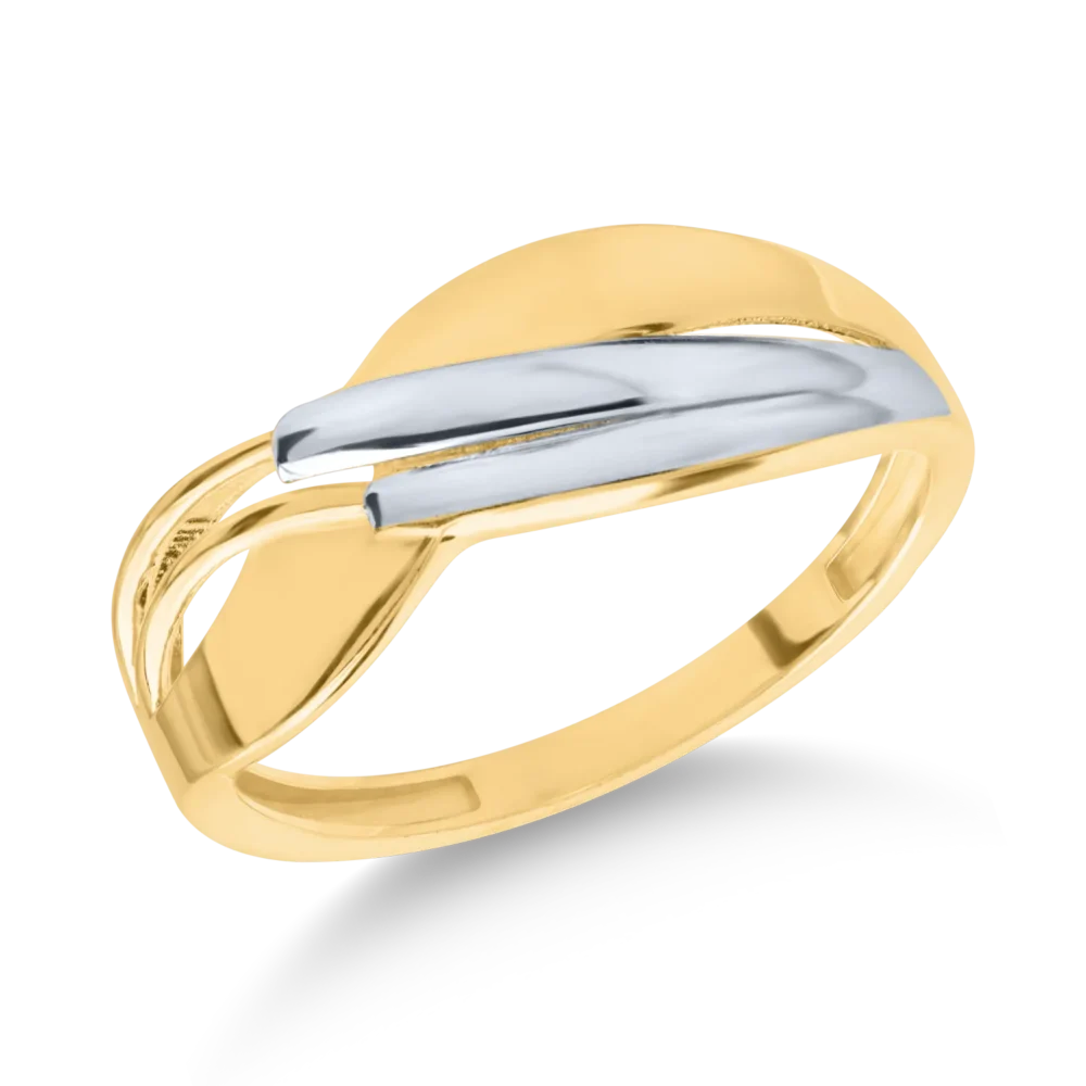 Inel din aur alb-galben