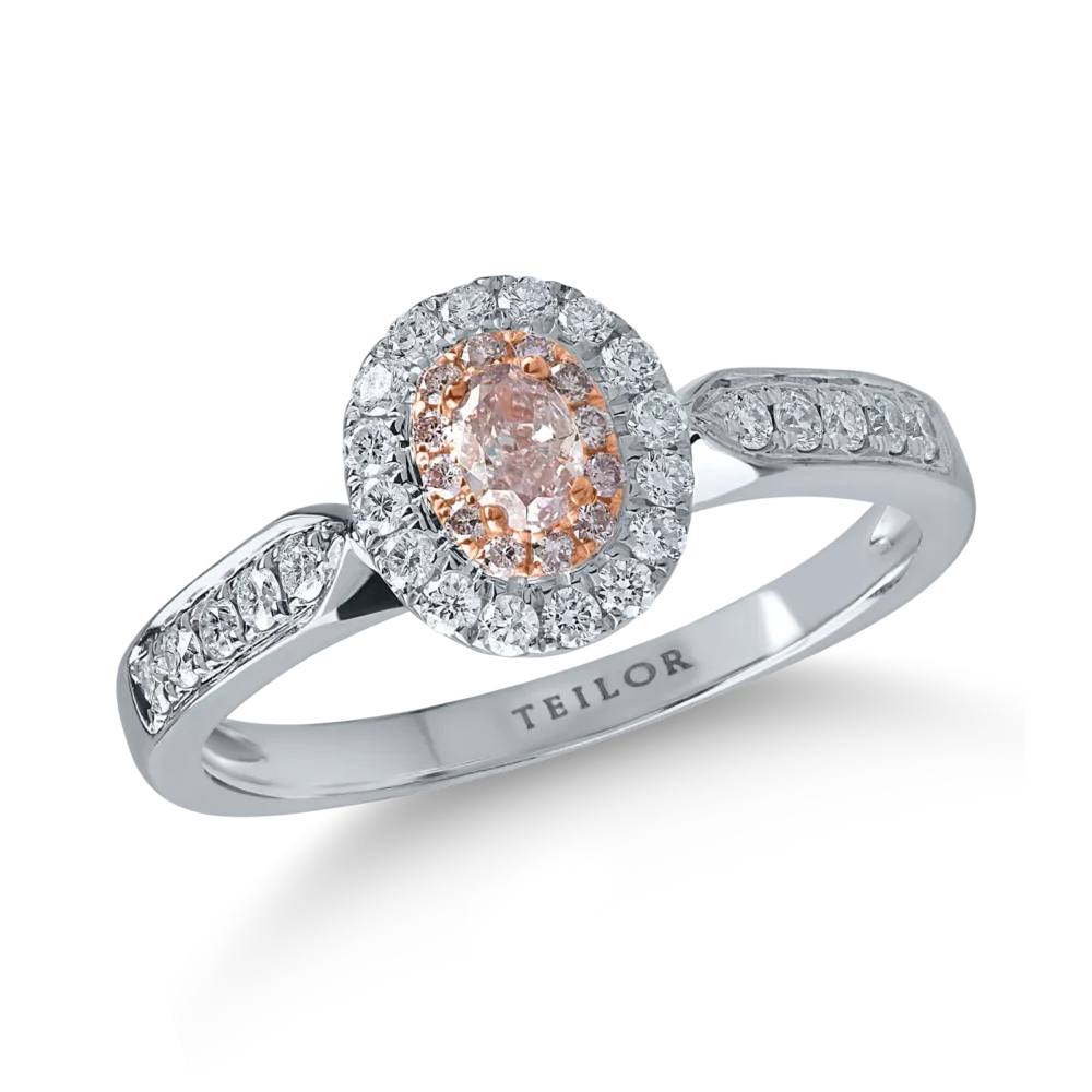 Inel din aur alb-roz cu diamante de 0.5ct