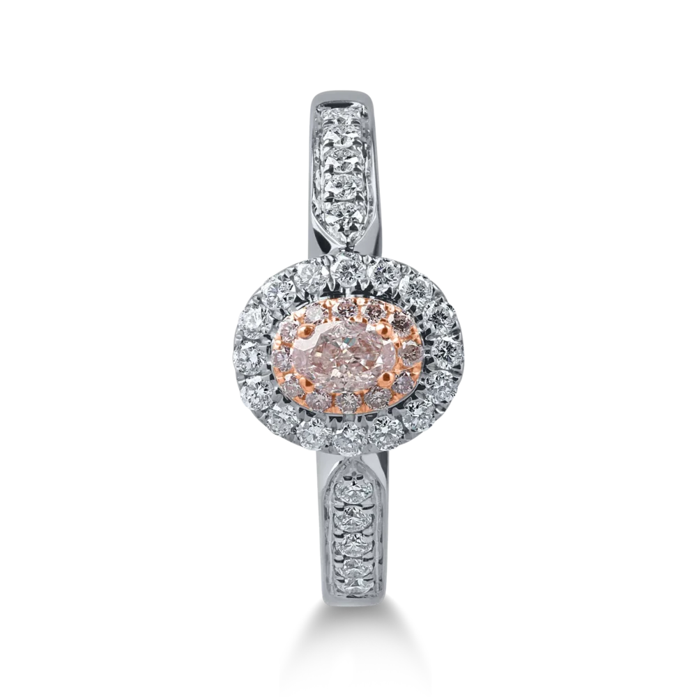 Inel din aur alb-roz cu diamante de 0.5ct - imagine 2