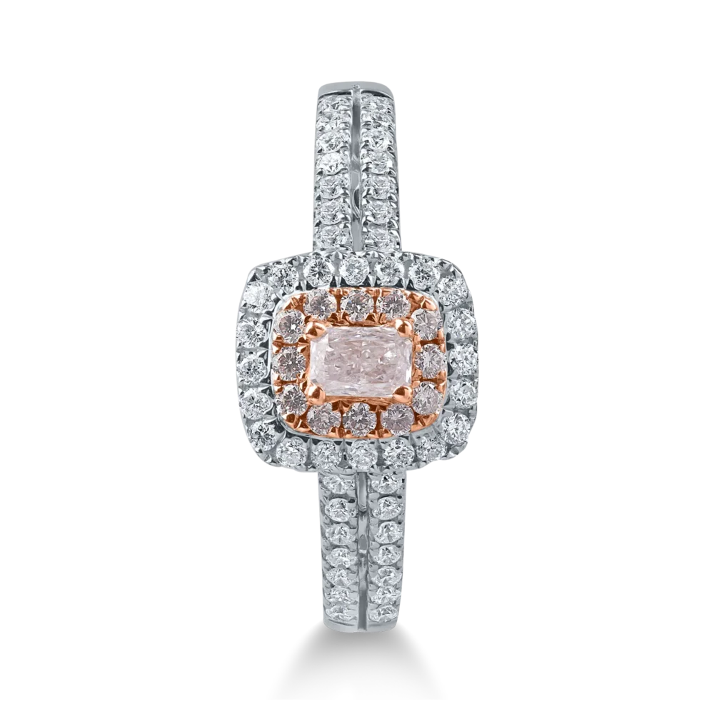 Inel din aur alb-roz cu diamante de 0.5ct - imagine 2