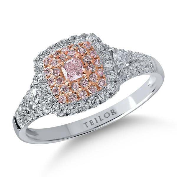Inel din aur alb-roz cu diamante de 0.7ct
