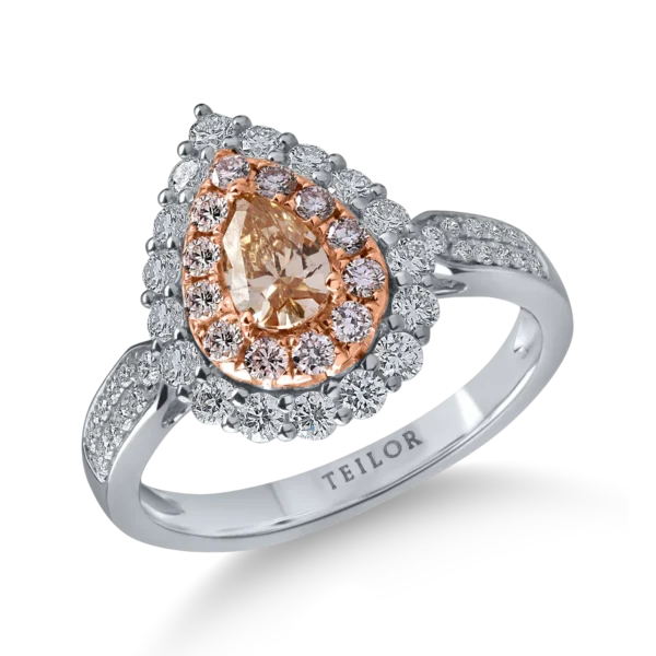 Inel din aur alb-roz cu diamante de 1.1ct