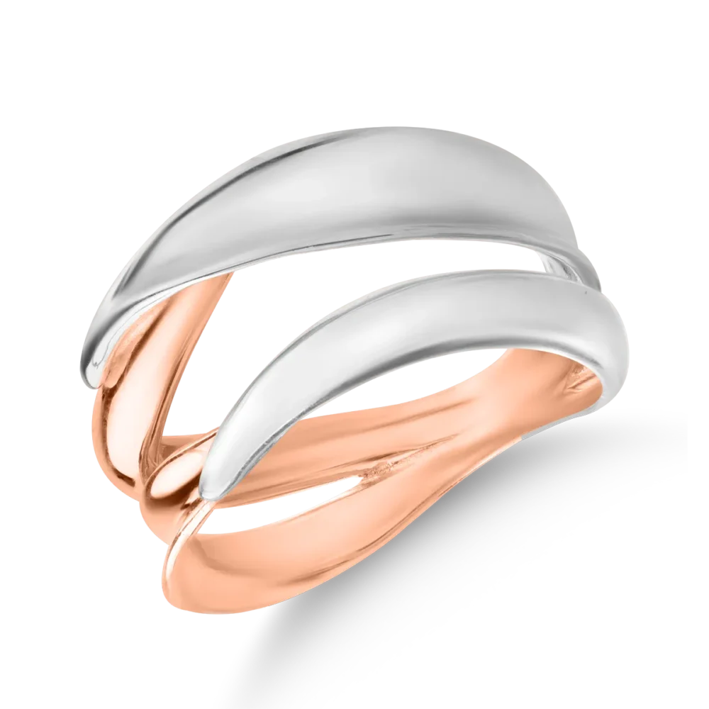 Inel din aur alb-roz