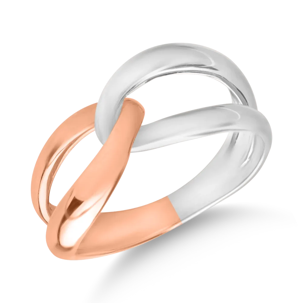 Inel din aur alb-roz