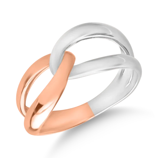 Inel din aur alb-roz