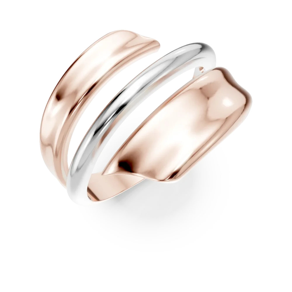 Inel din aur alb-roz