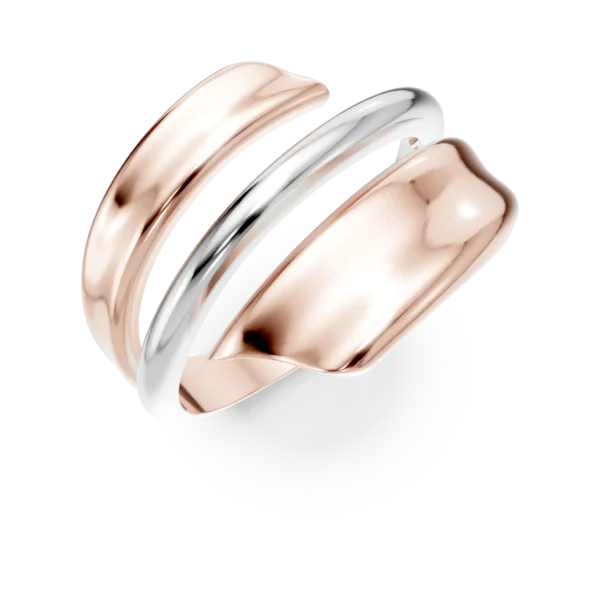 Inel din aur alb-roz