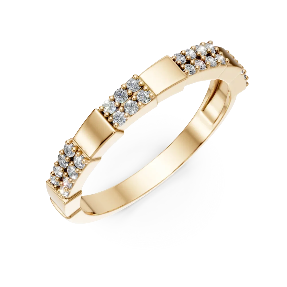 Inel din aur galben cu diamante de 0.16ct