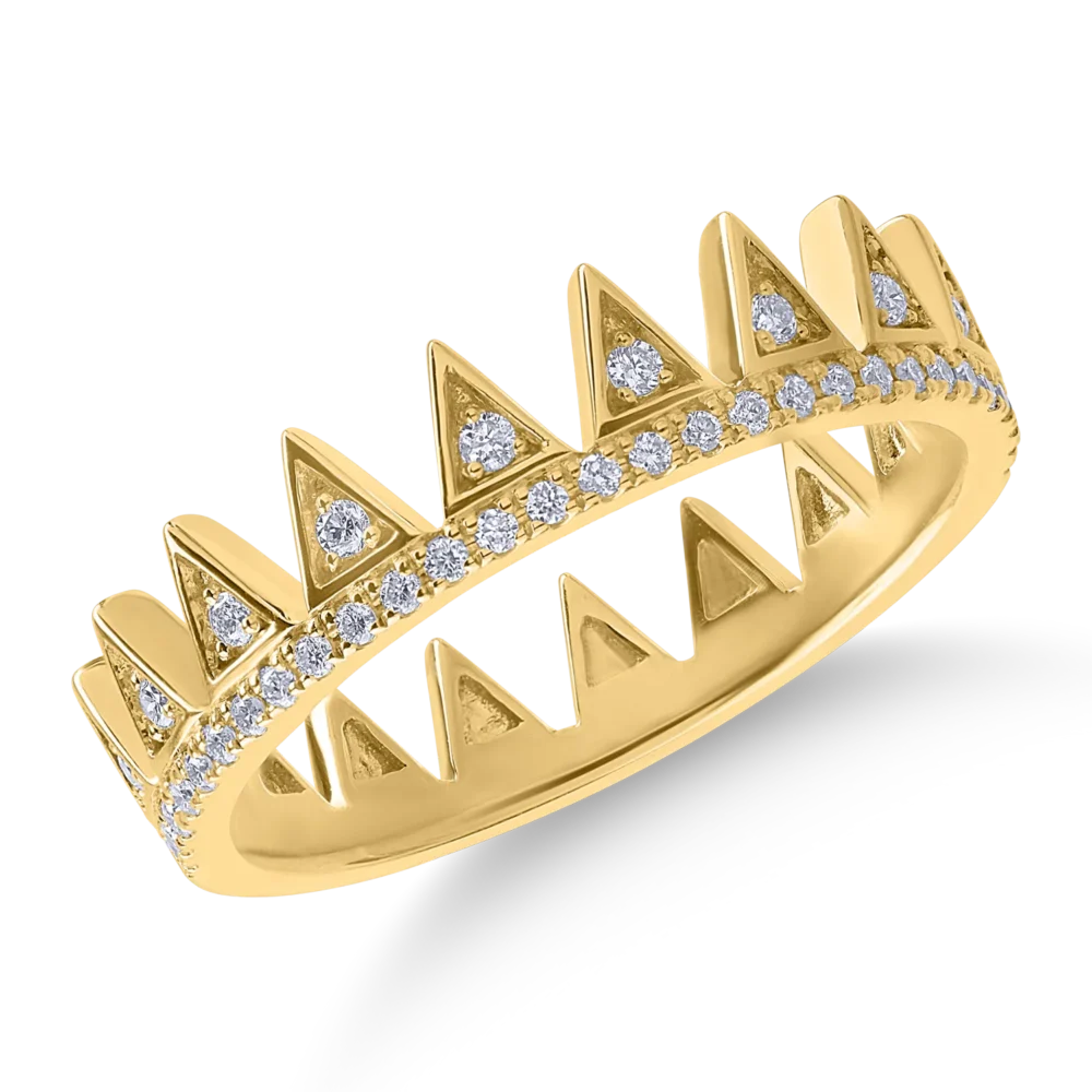 Inel din aur galben cu diamante de 0.19ct