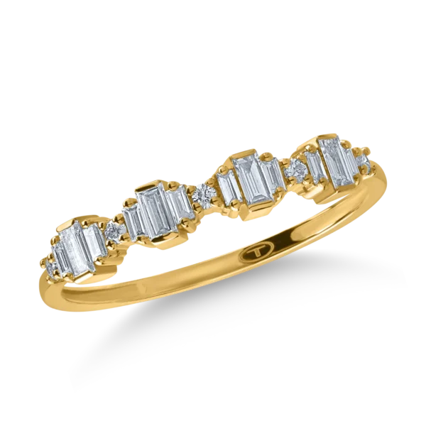 Inel din aur galben cu diamante baguette de 0.2ct