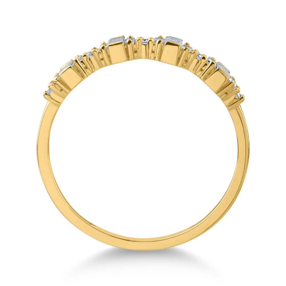 Inel din aur galben cu diamante baguette de 0.2ct - imagine 2