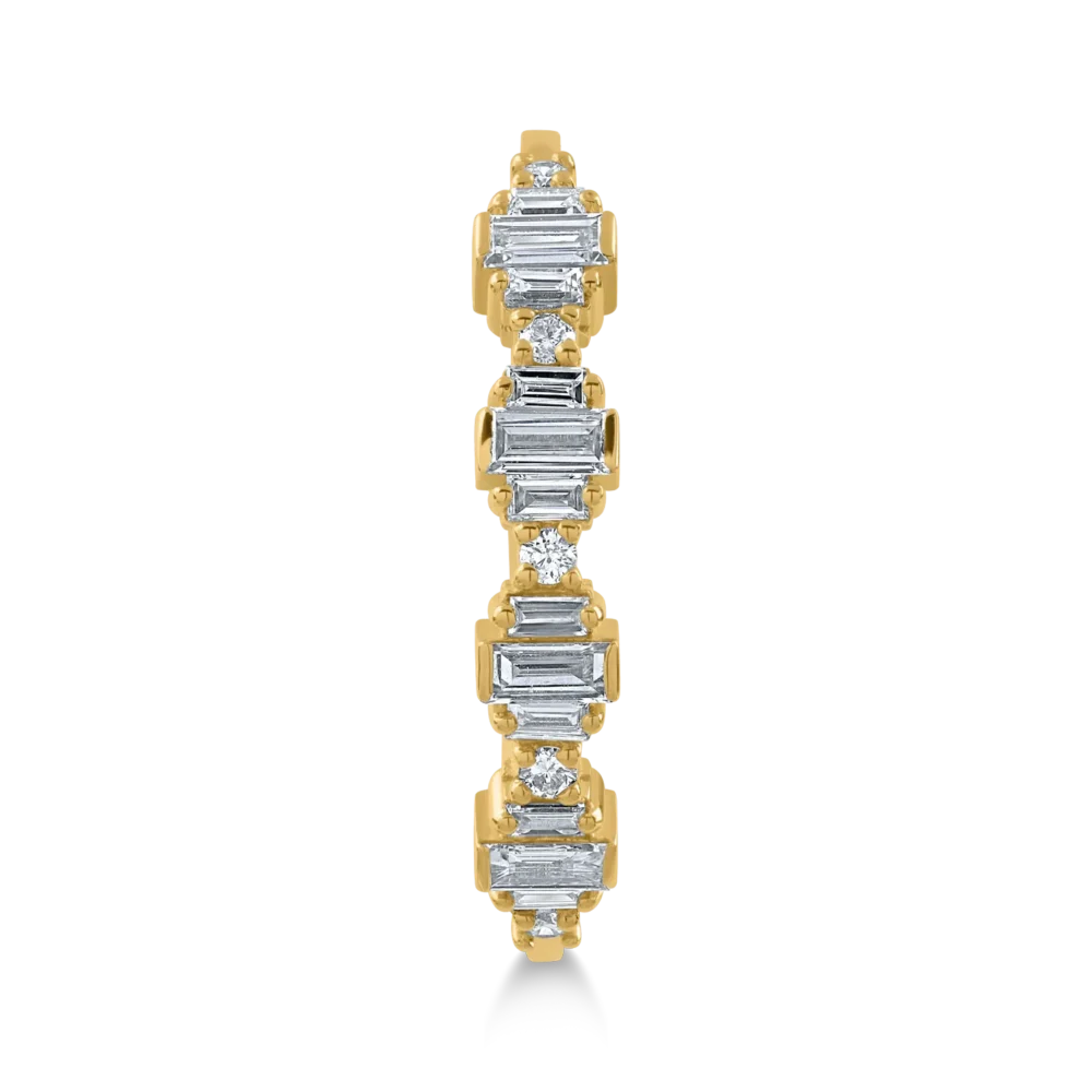 Inel din aur galben cu diamante baguette de 0.2ct - imagine 3