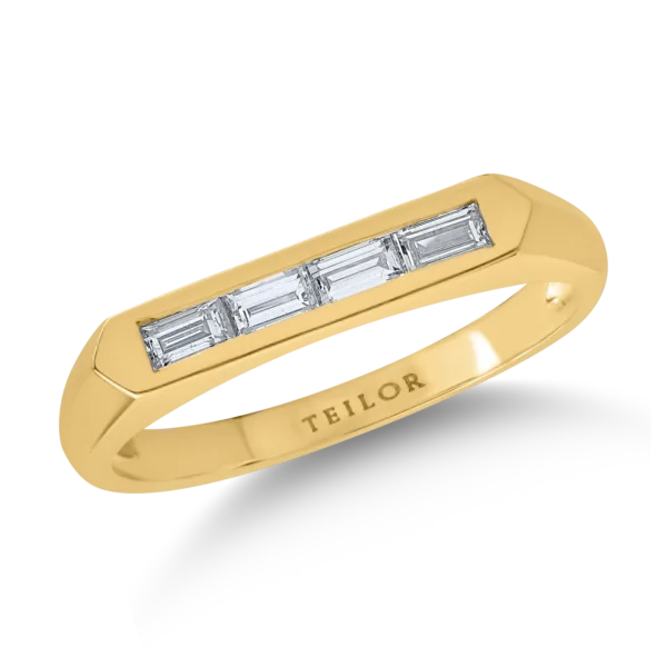 Inel din aur galben cu diamante baguette de 0.29ct