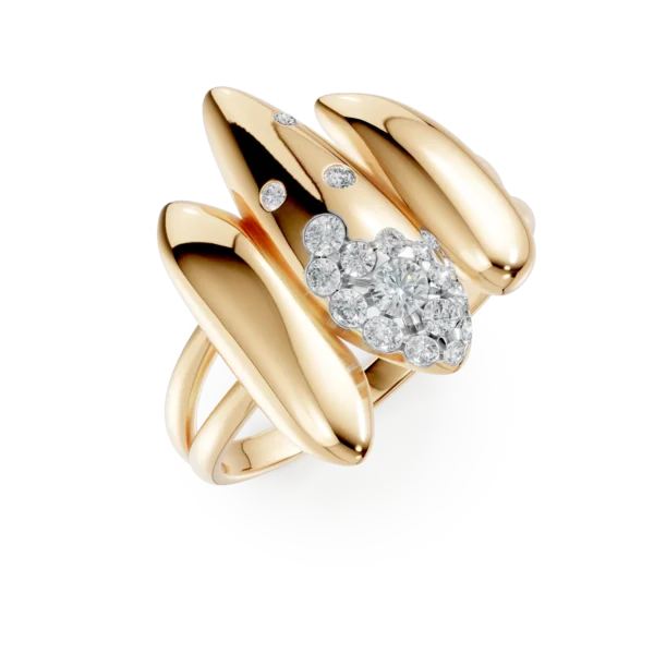 Inel din aur galben cu diamante de 0.2ct