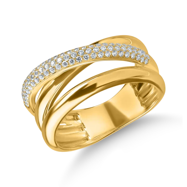 Inel din aur galben cu diamante de 0.3ct